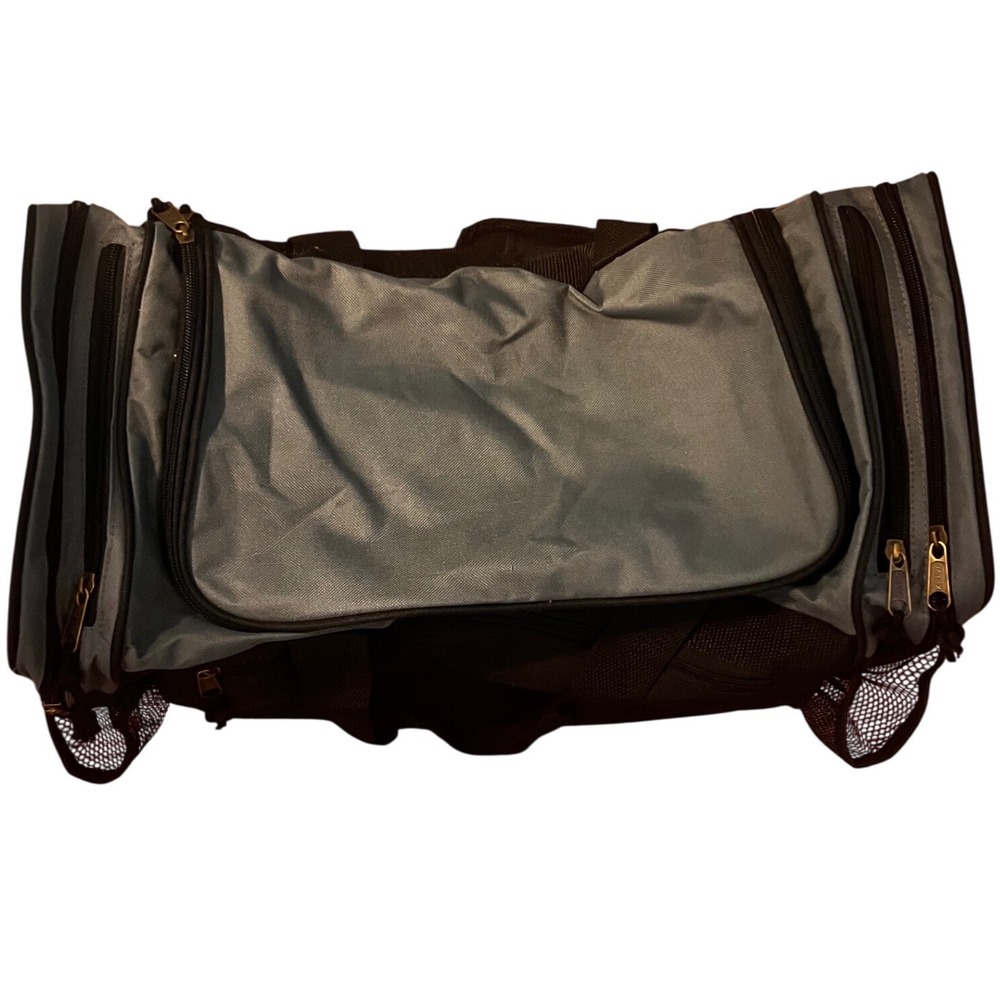 Dalix DF-053-Gray Duffel Bag Two Tone Gray Black Gym Travel Weekender Sport